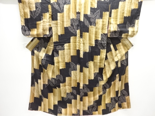 JAPANESE KIMONO / ANTIQUE KIMONO / TAISHO ROMAN STYLE / STRIPE & DANDELION